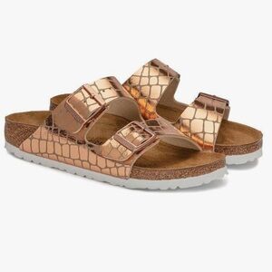 NEW Birkenstock Unisex Adult Arizona Gator Gleam Size UK 38 US 7L  $115